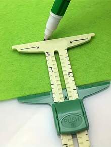1pc Double-Sided Scale Sliding Sewing Ruler, Suitable For Fabric Sewing, Tailoring Measurement, DIY Handicrafts, Quilting, Made Of Durable Plastic, Precise Cutting And Manual Measurement Tool, Tailoring Tool - 5-in-1 Sewing Ruler - View 2
