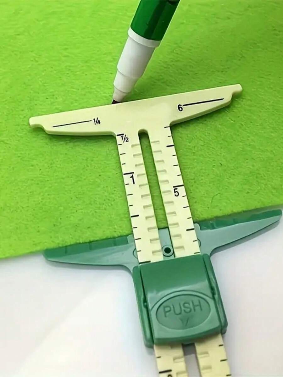 1pc Double-Sided Scale Sliding Sewing Ruler, Suitable For Fabric Sewing, Tailoring Measurement, DIY Handicrafts, Quilting, Made Of Durable Plastic, Precise Cutting And Manual Measurement Tool, Tailoring Tool
