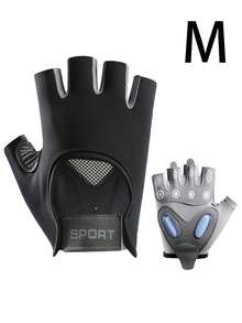 1 par de guantes de fitness antideslizantes de media dedo, guantes deportivos transpirables, guantes de entrenamiento de gimnasio unisex para ciclismo, levantamiento de pesas, yoga y entrenamiento de fitness - A - Ver 14