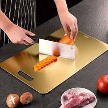 3pcs Titanium Cutting Board, Titanium Kitchen Cutting Board, 304 Stainless Steel Cutting Board, Suitable For Meat, Fruits And Vegetables - Multicolor - View 4