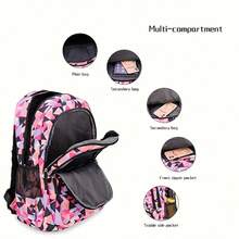 Classic Campus Backpack 3-Piece Mixed Set, Geometric Plaid Pattern, Large Capacity, Suitable For School And Travel - Sets - View 4