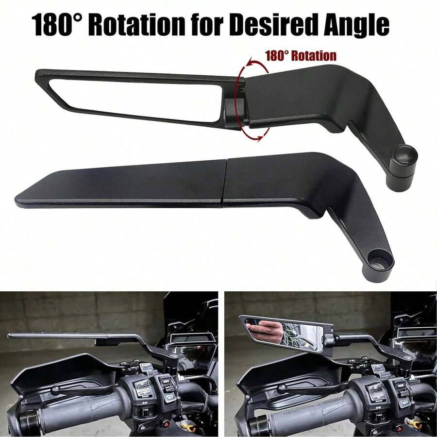 Blade Style Motorcycle Rearview Mirror Kit, Adjustable Low Wind Resistance Side Mirrors, Suitable For Motorcycles And Electric Bicycles - A - View 1