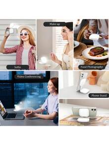 Magnetic Selfie Fill Light Compatible With MagSafe, Rechargeable LED Fill Light With Mirror, CRI≥95, 5 Color Temperatures, Foldable Ring Light - Aaaa - View 5