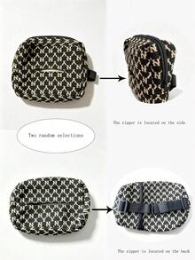 1pc Car Tissue Box, Jacquard Multifunctional Hanging Drawer Box, Car Armrest Box Bowknot Tissue Holder - A - View 6