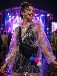1/2/4/6/8pcs Portable Rain Poncho Ball Keychain, Each Ball Includes 1 Random Color Disposable Hooded Raincoat, Compact Emergency Rain Poncho With Round Storage Case And Hook For Music Festivals, Travel, Camping, Hiking & Outdoor Use - View 3