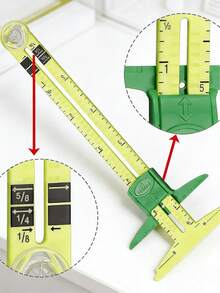 1pc Double-Sided Scale Sliding Sewing Ruler, Suitable For Fabric Sewing, Tailoring Measurement, DIY Handicrafts, Quilting, Made Of Durable Plastic, Precise Cutting And Manual Measurement Tool, Tailoring Tool - 5-in-1 Sewing Ruler - View 4