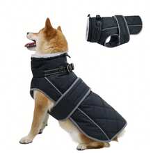 Warm Dog Winter Jacket, Collar With Built-In D-Ring, Reflective High Neck Fleece Vest, Adjustable Cold Weather Snow Jacket, Suitable For Small And Medium-Sized Dogs To Wear - Black - View 15