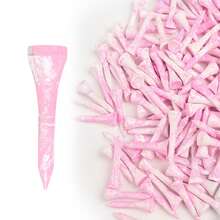FINGER TEN Short Golf Tees, Wooden Colorful Painted, 30pcs/Pack, Fashionable High Visibility Short Tees, Suitable For Par 3, Durable Golf Accessories, Suitable For All Skill Levels - Pink - View 7