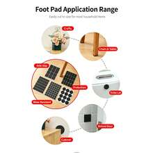 12pcs Non-Slip Furniture Pads, Self-Adhesive Felt Furniture Pads, Trimmable, Anti-Scratch Floor Protection Pads, Suitable For Hardwood Floors, Durable Non-Slip Furniture Pad Rings, Suitable For Appliances, Prevent Damage And Protect Floors - Multicolor - View 10