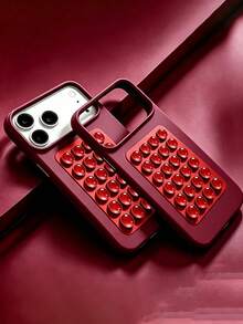 Casing Ponsel Silikon Cair Mewah dengan Perekat Hisap, Kompatibel dengan iPhone 17ProMax 17Pro 17 16ProMax 16Pro 16 15 14 13 12 11 Pro Max, Pelindung Belakang Tahan Guncangan dengan Daya Rekat Kuat - Merah ceri - View 2