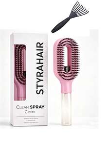 2-In-1 Spray Hair Comb, Built-In Water Spray Function, Suitable For Wet And Dry Hair, Suitable For Women With Curly/Thick Hair, Suitable For Curly, Straight, Wavy Hair, Moisturizing Hair Comb, Curly Hair Comb, Hair Accessory Travel Essential - Multicolor - View 10