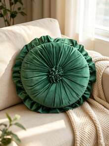 1pc/6pcs Solid Color Ruched Velvet Pumpkin Throw Pillow, Pleated Round Decorative Cushion, Soft Thickened Seat Pad, Floral Ruched Design, Elastic Filling For Pressure Relief, Suitable For Sofa, Windowsill, Bedroom Indoor Home Decor - Multicolor - View 24