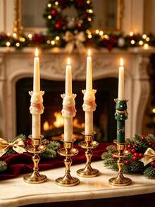 2pcs Snowman Long Handle Pillar/Silicone Mold, Soap & Plaster Making Tools With Snowman + Long Handle Pillar Design - Christmas Tree Shaped Home Decor, Candlelight Dinner Aromatherapy Candle Making, Creative Gift - Reindeer Long Handle Mold - View 3