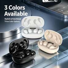 True Wireless Ear Clip Headphones, 5.4 BT Earphones, 360° ACS Air Conduction Stereo, Digital Power Display Sports Earbuds, HD Call Open Ear Headset - Multicolor - View 9