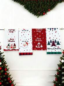 1pc Ultra-Fine Fiber Christmas Hand Towel, Santa Claus, Snowflake, Reindeer, Christmas Tree Pattern, Dish Cloth, Kitchen Cleaning Rag; Kitchen Decor, Outdoor Party Supplies, Suitable For Christmas Kitchen, Bathroom Decoration, Advent Gift, Christmas Surprise Small Gift - Multicolor - View 7