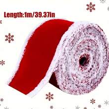 Red & Green Velvet Christmas Ribbon Roll (6cm Wide); Handmade; Suitable For Holiday Decoration, Christmas Tree Ornaments, Gift Wrapping, Floral Arrangement And Wreath Making - Multicolor - View 10