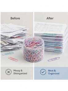 160pcs Colorful Stainless Steel Paper Clips Set - Large Size With Storage Box, Office Supplies For Documents And Bookmarks - Multicolor - View 7