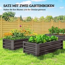 Hochbeet Metall 2er-Set, Offener , Für Garten Balkon, 110x50x30cm, Dunkelgrau - 1 - View 4