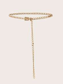 Gold Fashionable Versatile Chain Belt - Gold - View 3