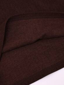 1 Set Women's Knitted Slim Fit High Elastic Ribbed Comfortable Warm Thermal Pajama Set, Autumn/Winter/Spring - Brown - View 5