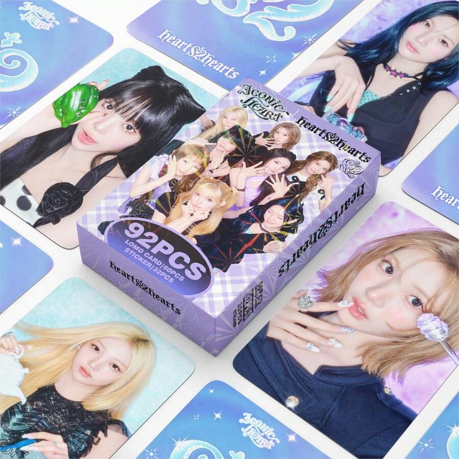 92pcs Holographic K-Pop Idol Selfie Photo Cards, Fan Support Collectible LOMO Cards - Multicolor - View 1