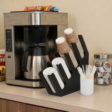 2pcs Commercial Cup Dispenser And Straw Holder, Heavy Duty Desktop Cup Rack, Non-Food Contact Storage, Suitable For Coffee Shop And Office, Space-Saving, Durable, Stylish - Multicolor - View 2