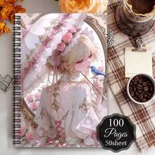 1pc Japanese Anime Spiral Notebook Travel Journal, Anime Rabbit Girl Spiral Notebook - Cute Pink Rabbit And Rabbit Ear Design, Japanese Theme And Design Daily Journal, Classroom Notes, Office Memo, Portable Writing Notebook, Suitable For Professionals, Students And Office Use - Perfect Gift Choice, Artistic Cover Design, Learning Formula Recording, Subject Study Record Book - One Book (50 Pages, 100 Pages) - View 4