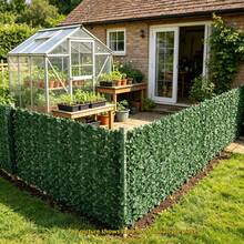 3pcs Total 120.71" [1pc 40.24"] Green Ivy Leaf Artificial Fence Panel, Garden Decor, Outdoor Swimming Pool, Balcony, Store, Privacy Screen, Low Maintenance And Durable - Green - View 11