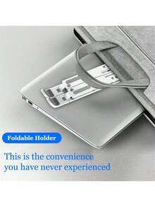 ABS Folding Laptop Stand, Multi-Position Height And Angle Adjustable, Compatible With Various Laptop Sizes; Full Silicone Anti-Slip Soft Padding, Support Feet And Back Panel Fully Covered With Anti-Slip Pads, Anti-Slip And Anti-Scratch To Protect Devices. Hollow Triangular Support Structure Provides Ventilation Space, Accelerates Laptop Cooling, Reduces Overheating - Multicolor - View 8