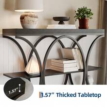 Sofa & Console Tables - Black Wood Grain - View 5
