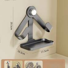 Simple Modern Wall Mounted Pot Lid Holder Space Saving Pan Cover Storage Rack Metal Pot Lid Stand With Drain Tray Adhesive Kitchen Pot Lid Organizer Cabinet Door Hanging Rack Cooking Utensil Holder Home Kitchen Storage Accessories - 1 - View 1