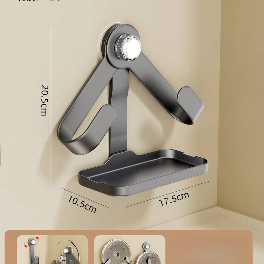 Simple Modern Wall Mounted Pot Lid Holder Space Saving Pan Cover Storage Rack Metal Pot Lid Stand With Drain Tray Adhesive Kitchen Pot Lid Organizer Cabinet Door Hanging Rack Cooking Utensil Holder Home Kitchen Storage Accessories - 1 - View 1