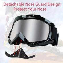 Adult Ski Goggles, Suitable For Skiing, Cycling, Hiking, Motocross, Snowmobiling, Outdoor Sports Nose Protection Eye Protection, PC Lens - Multicolor - View 7