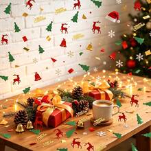 100pcs Merry Christmas Christmas Tree & Reindeer Desktop Decoration Colorful Confetti, Suitable For Christmas, Winter Fairy Tale Decor, Holiday Table Setting, New Year, Christmas Confetti - Merry Christmas Confetti - View 4