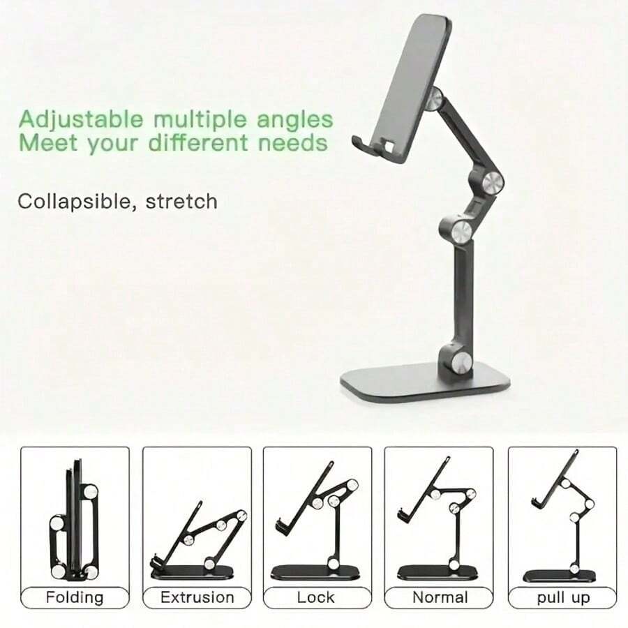 Portable And Adjustable Desktop Phone Stand, Suitable For Smartphones And Pads Ranging From 4.7 To 10 Inches.