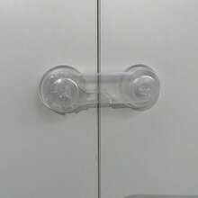 5件裝簡易安裝自黏式冰箱/烤箱/櫥櫃安全鎖，免鑽孔，兒童安全設計，附強效無殘膠貼紙 - 彩色 - 查看 10