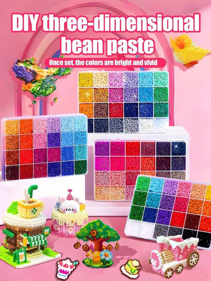 96/72/48/24 Colors Beaded Tool Kit, Handmade Bead Puzzle Set, Perfect Choice For DIY Enthusiasts To Create Decorative DIY Puzzles, Also An Ideal Gift For Easter And Valentine's Day - A - View 1