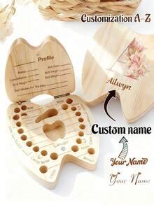 Personalized Baby Milk Tooth Keepsake Box For Boys And Girls, Tooth Collection Box, Tooth Replacement Storage Box, Customizable Pattern And Name, Children's Growth Gift - Multicolor - View 3