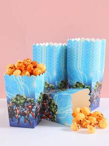 6pcs/12pcs/24pcs Anime Cartoon Theme Party Candy Boxes, Theme Party Gift Boxes, Candy & Cookie Boxes, Party Gift Bags, Party Gift Boxes, Suitable For Birthday Party, Candy And Popcorn Box Decoration, Back To School Season Party, Holiday Essential Party Supplies - Multicolor - View 3