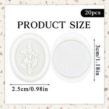 20PCS/Pack Floral Pattern Wax Seal Stickers, Used For Wedding Invitations, Party Invitations Decoration, Gift Wrapping, Scrapbooking Decoration - Ivory White - Flower - White - View 4