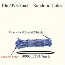 4pcs Reflective Tent Guy Ropes (Random Color), 10m/393.7in, Camping Tent Windproof Rope With Reflective Dots, Heavy Duty Nylon Tent Guide Rope, Suitable For Camping, Hiking, Backpacking, Outdoor Awning/Tarp Fixing Rope Accessories, Used For Fixing And Dragging Items, Indoor/Outdoor Clothesline - Multicolor - View 4