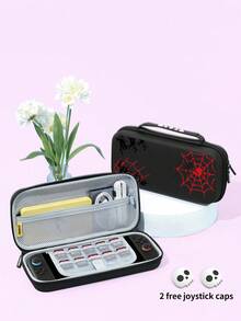 1pc Black Thorn Spider Pattern Protective Case For Switch2 (2025) Game Console, Storage Bag Game Console Accessories, Compatible With Switch2/Switch OLED/Switch Ns Protective Case, Storage Bag, Card Slot Dock Shell, Game Card Case, Protect Your Console, Best Halloween Gift - Multicolor - View 13