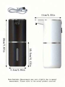 Automatic Soap Dispenser, No Pressing Required, Sensor Activated, Convenient And Fast, Black And White Options, 380ml Large Capacity, USB Rechargeable, Premium Design, Kitchen And Bathroom Cleaning Tool, Perfect Halloween Gift! - View 11