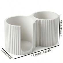 Coffee Storage Box, Multi-Purpose Storage Box, Suitable For Kitchen, Bathroom, Living Room, Minimalist Striped Makeup Storage Box, Creative Cotton Swab & Cotton Pad Integrated Holder, 2-In-1 Bathroom Cotton Swab Box, Sink Countertop Tidy Decor, Bedroom Vanity High-Value Decoration - Multicolor - View 8