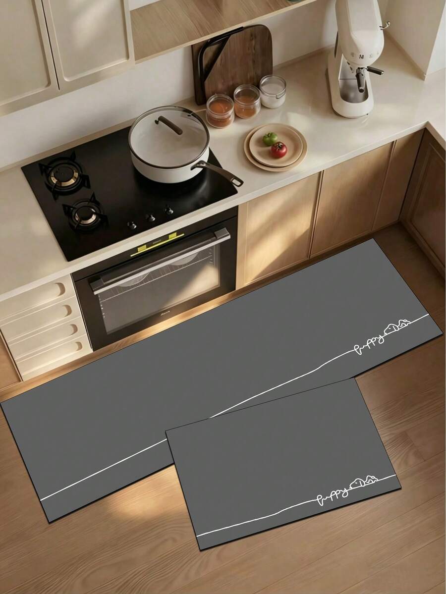 1 Pc A White-Striped Puppy Pattern Kitchen Mat, 3.5 Mm Soft Rubber That Absorbs Water And Is Easy To Clean. Suitable For Corridors, Bathrooms, Living Rooms, Outdoor Door Mats, And Toilets. Useable Throughout The Year And For Various Holidays. - Multicolor - View 1