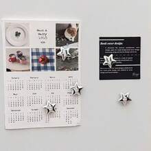 10 buah Magnet Kulkas Bintang Perak, Stiker Magnetik Panel Akustik, Dekorasi Kulkas Dapur, Dekorasi Pintu Kulkas, Klip Foto, Hadiah Liburan - A - View 4