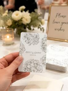 Personalized Floral Custom Playing Cards Set (54 Cards) With Metal Gift Box, Custom Name & Date Keepsake, Wedding Guestbook Alternative And Reception Party Game, Fun Family Tabletop Entertainment, Ideal Anniversary Gift For Newlyweds, Friends And Family - Multicolor 1 - View 6