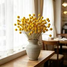 10/20/30pcs White Artificial Dried Billy Ball Bouquet - Natural Fixed Floral Decoration, Suitable For DIY, Wedding, Valentine's Day, Christmas - Durable Plastic Fake Flowers, Indoor/Outdoor Tabletop Display, Home, Office, Garden Party Decoration - Yellow - View 9