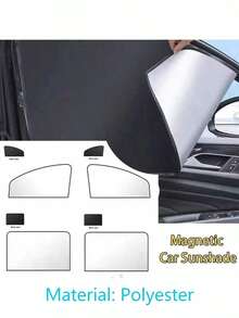 Magnetic Car Sunshade Window Curtains, Automatic Car Window Sunshades, Privacy Protection Window Sunshade Film, UV Protection Window Cover, Car Interior Accessories - Sunshade 4-piece Set - View 4