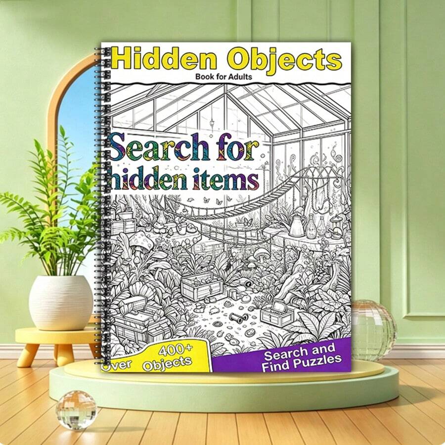 Adult Hidden Object Search Book, Suitable For Adult Puzzle Leisure Activity, 400+ Items To Find, Multiple Styles Available (Pen Not Included) - Single Piece - View 1